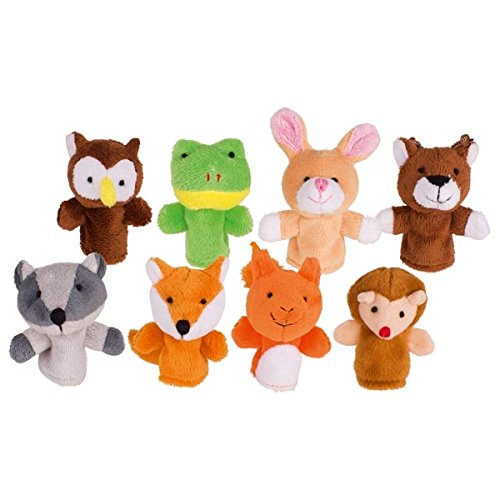 Goki Pack Of 8 Forest Animals Finger Puppets Set