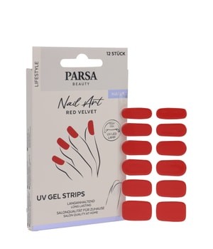 PARSA Beauty UV nail foils Red Velvet, 12 pieces.
