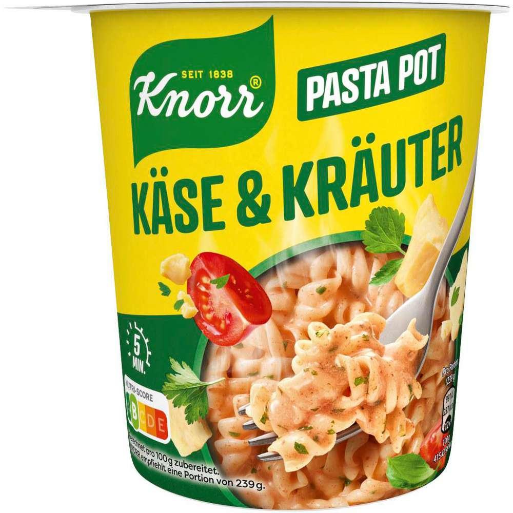 Pasta snack, cheese and herb sauce