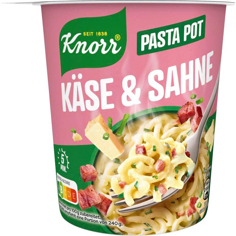 Pasta snack, cheese and cream