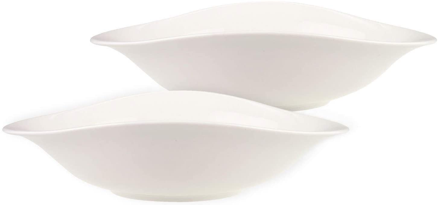 Villeroy & Boch - Vapiano salad bowl set, 2 pieces, 800 ml, 21 x 17 cm, premium porcelain, dishwasher and microwave safe, white