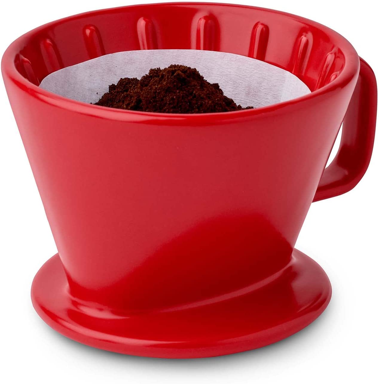 Tchibo Coffee Filter, Hand Filter, Hand Infusion, Filter Size 2, Dishwasher Safe, Ceramic, Red