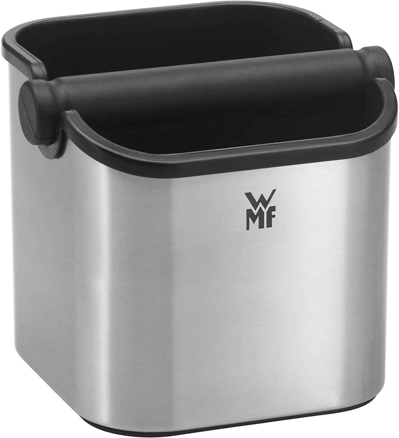 WMF Lumero tee container with knocking bar, accessory for portafilter espresso machine, dishwasher-safe, matte stainless steel