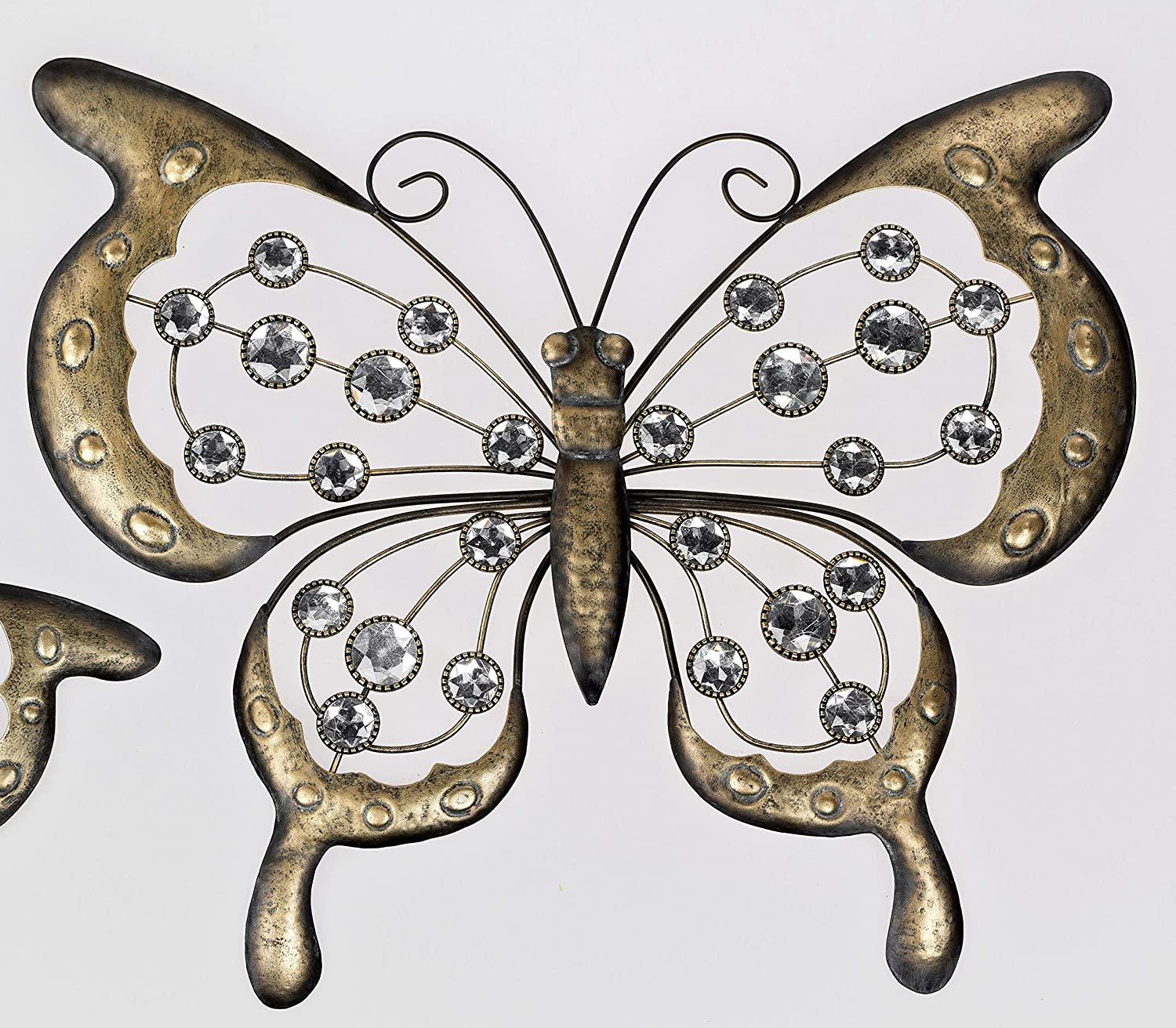 Formano Wall Decoration Butterfly B. 42 Cm Antique Gold Made Of Metal With 
