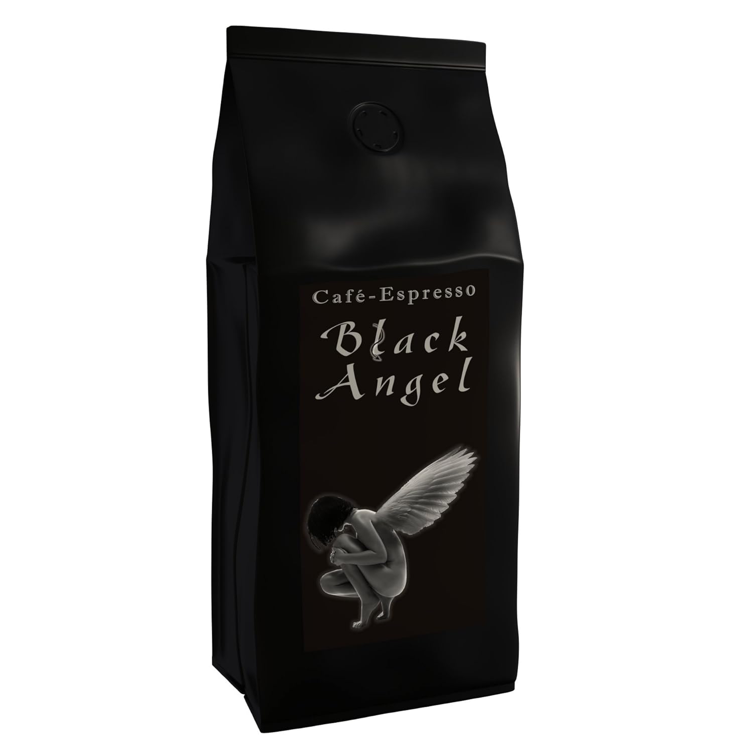 Espresso Coffee Beans \"Black Angel\" Coffee Beans - Strongly Roasted (Whole Beans, 1000 g) - Top Coffee - Low Acid - Freshly Roasted