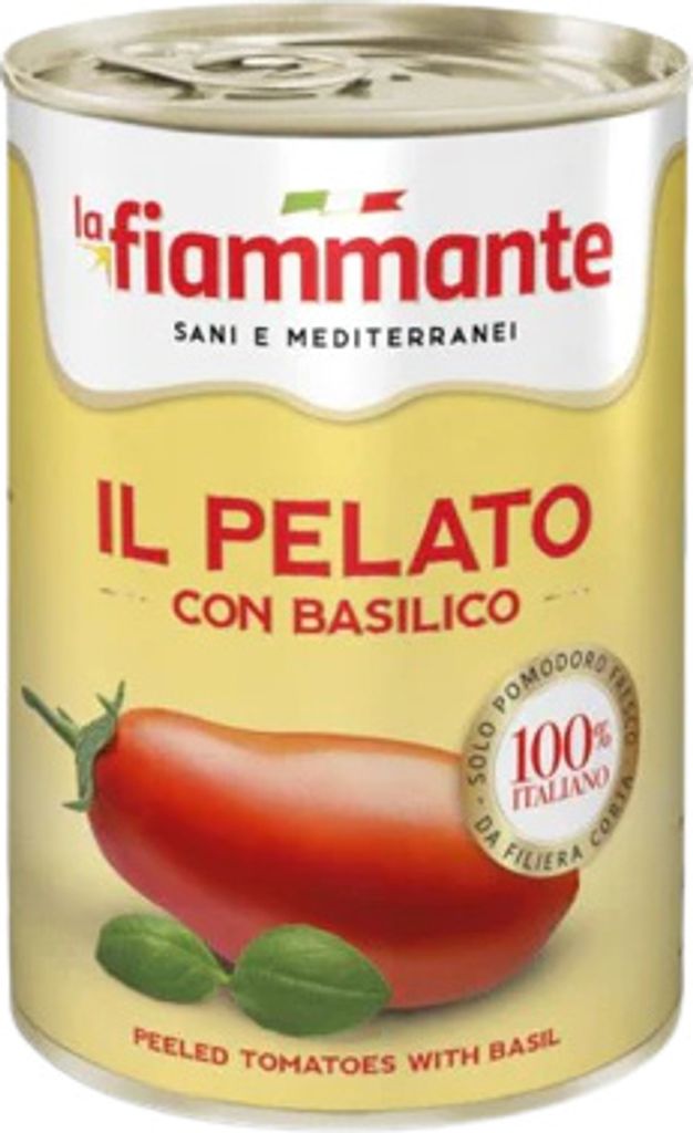 Pelati basil tomatoes 400g - La Fiammante