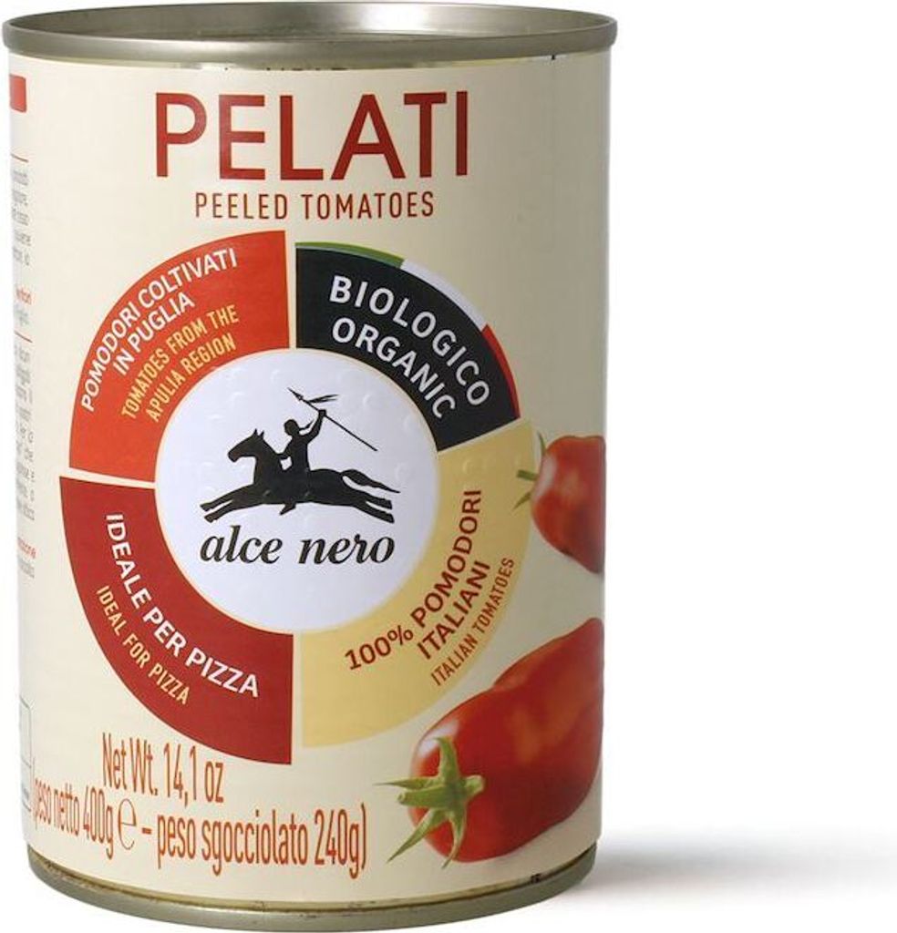 Peeled Tomatoes Without Skin 400 g (Can) - ALCE NERO