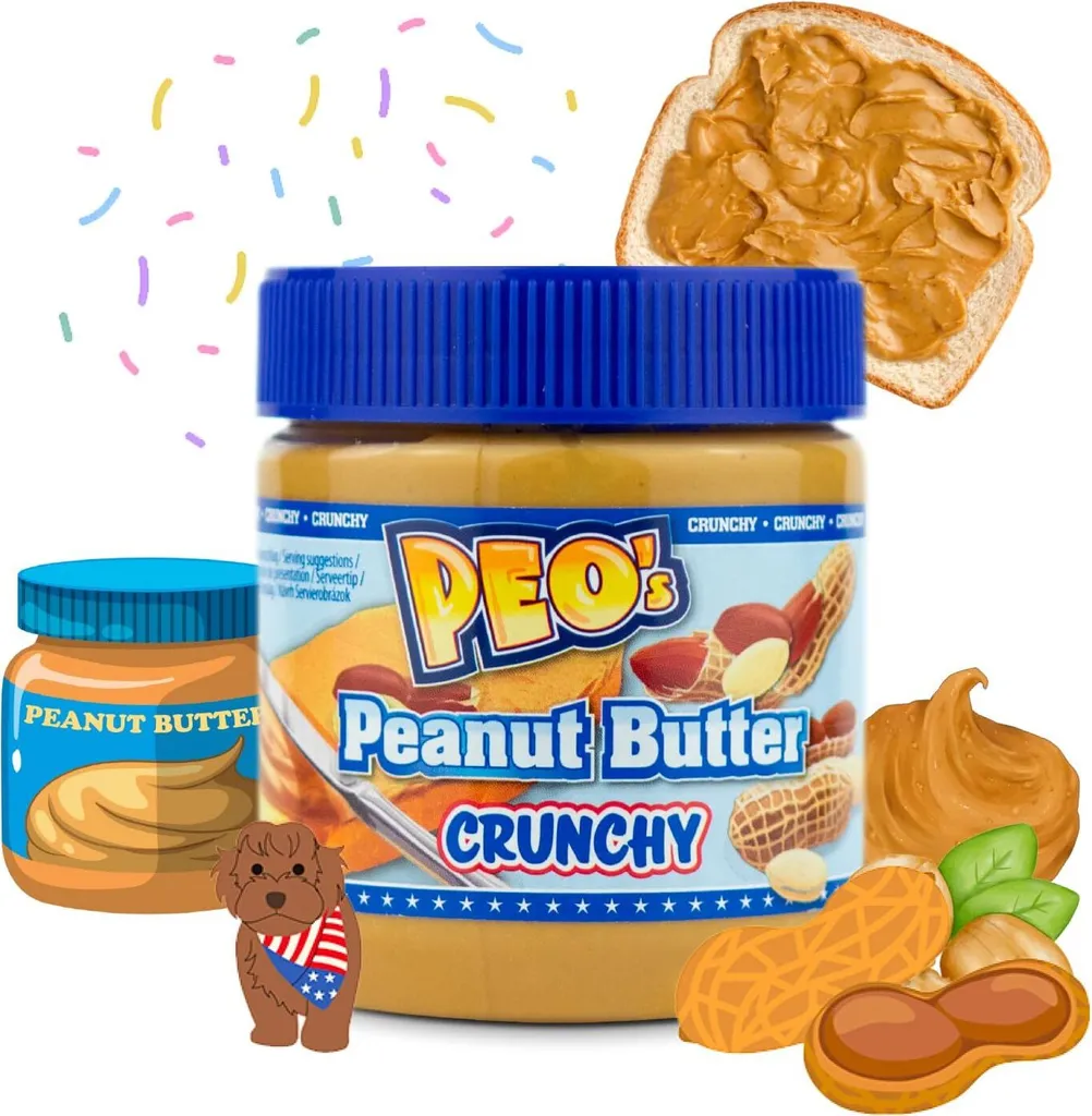 PEOs Peanut Butter 350g Erdnussbutter Crunchy aus gerösteten Erdnusskernen