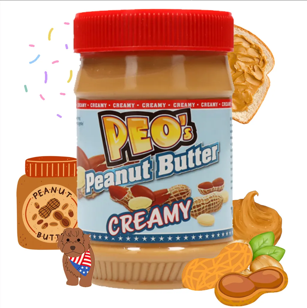 PEOs Peanut Butter 510g Erdnussbutter Creamy aus gerösteten Erdnusskernen