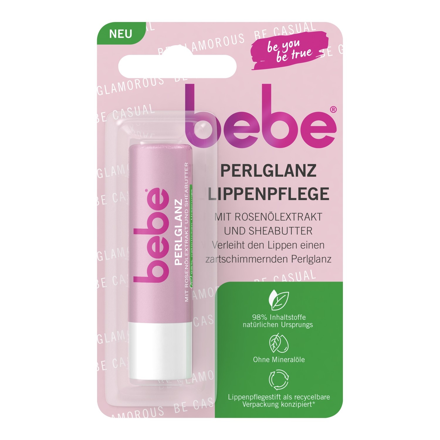 bebe Pearlescent lip care with rose oil extract