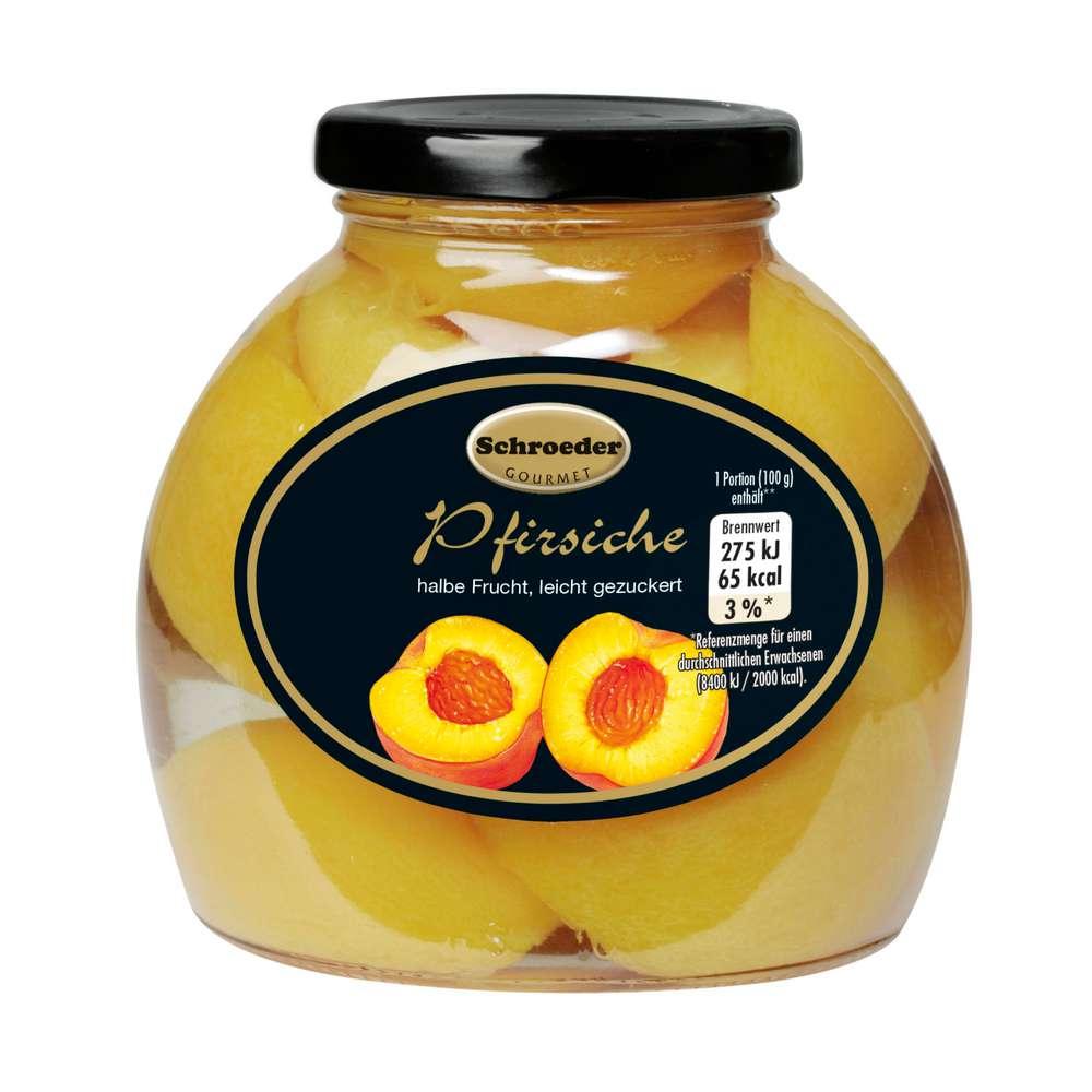Peach half fruit, lightly sugared
