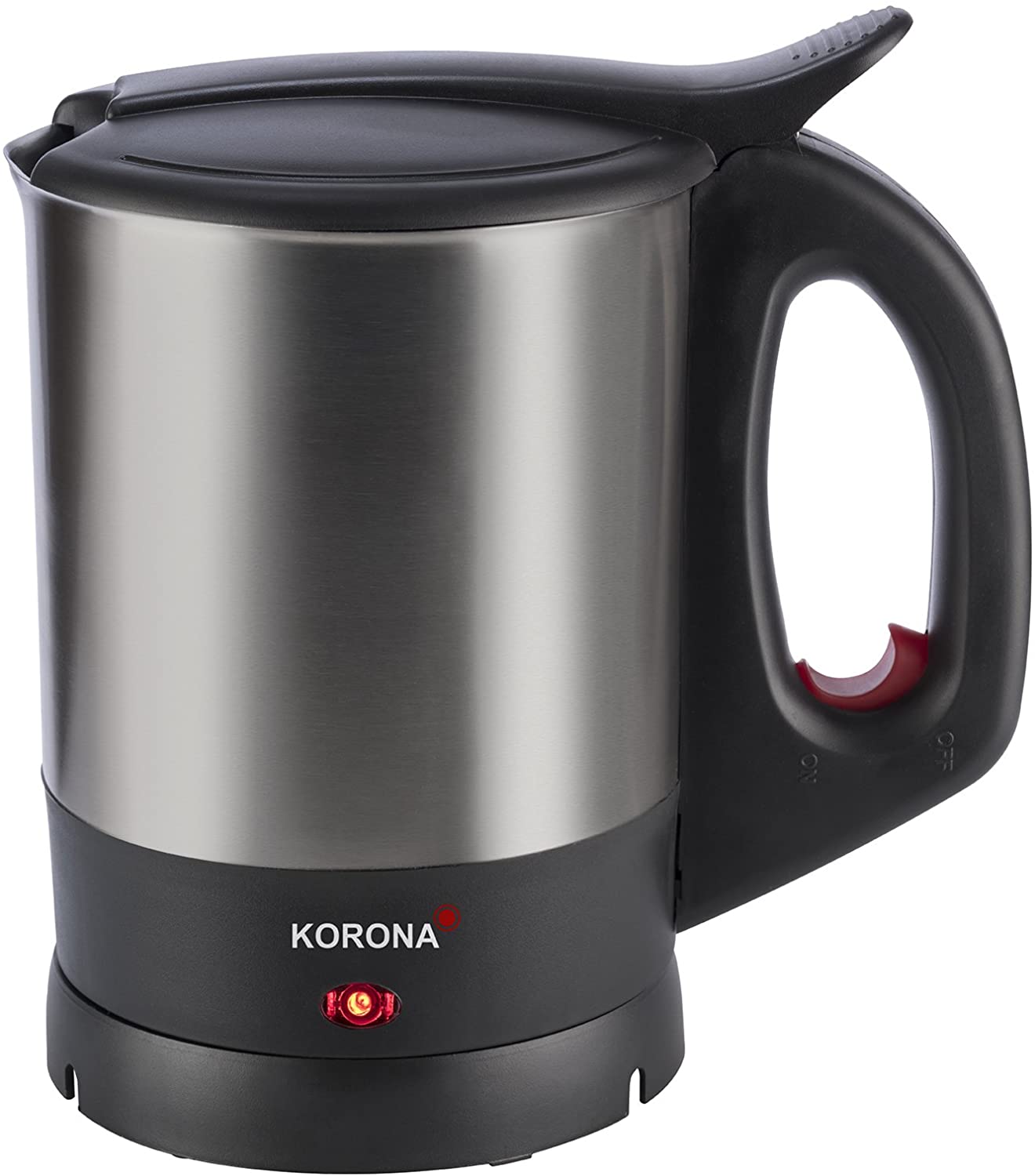 Korona 20140 Kettle | Black Stainless Steel | 1.5 Litres | with Powerful 2200 Watt | Classic Compact