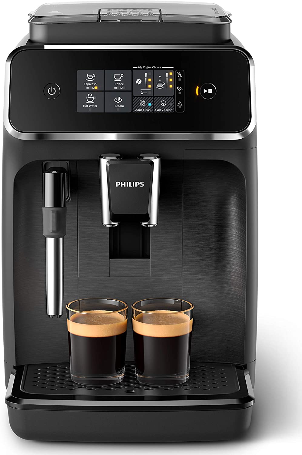 Philips Domestic Appliances 2200 Series EP2231/40 Fully Automatic Coffee Machine, 3 Coffee Specialities (LatteGo Milk System) Piano Lacquer Black/Black, Glossy Black