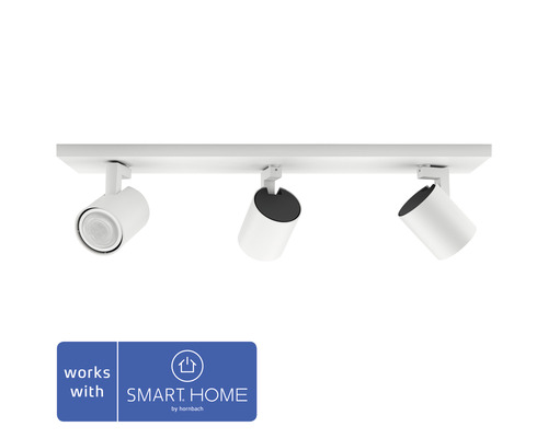 Philips hue Spot White Ambiance dimmable 3x5W 3x350 lm warm white - daylight white + dimmer switch - compatible with SMART HOME by hornbach