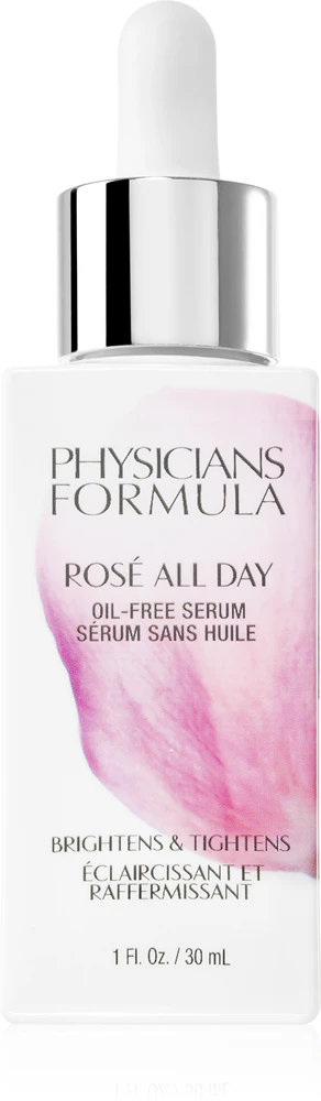 Physicians Formula Rosé All Day brightening face serum without oil content