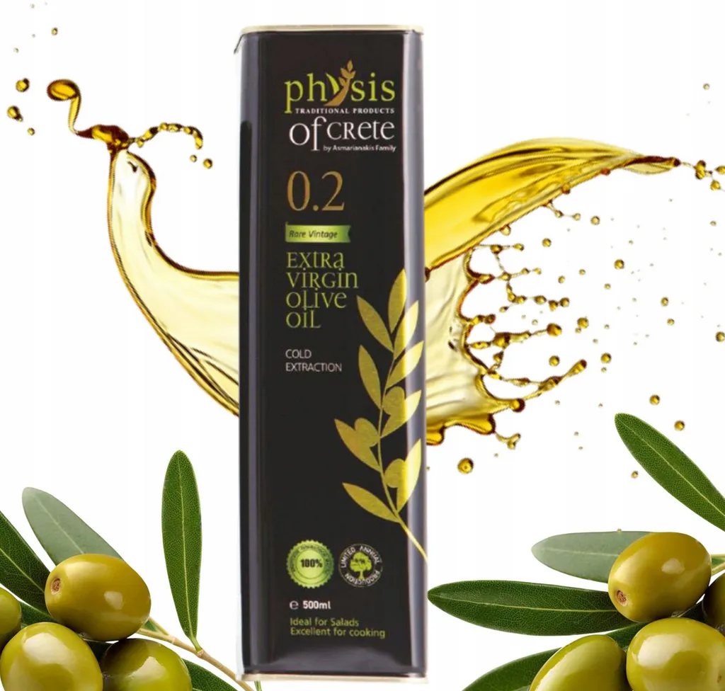 Physis of Crete, Olivenöl 500ml, Olivenöl 0,2% – Kaltgepresst, höchste Qualität