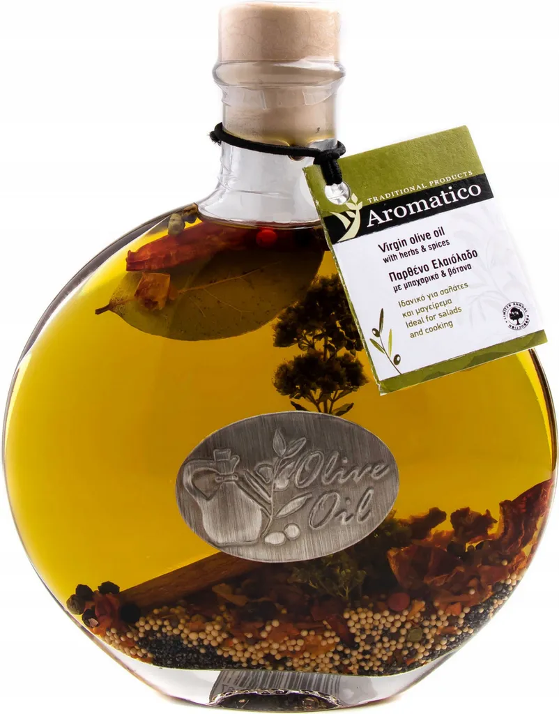 Physis of Crete, Olive Oil, Extra Virgin, Olive Oil with Herbs, 200ml, Elegant Gift Bottle, Greek Food, Olive Oil Greece