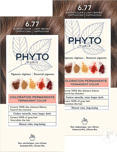 Phyto Phytocolor Permanent Coloration 6.77 Light Brown Cappuccino 1 piece Promo 1+1 Free