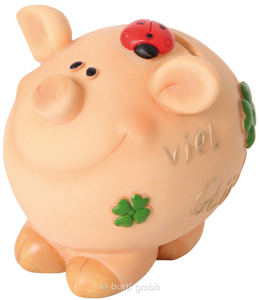 Piggy Bank With Red Bug 219