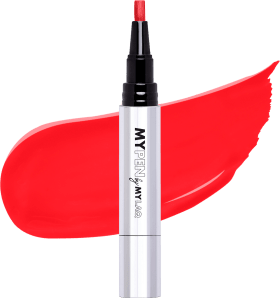 MYLAQ UV Nail polish My Pen 3in1 - My easy flamenco red, 3.7 ml