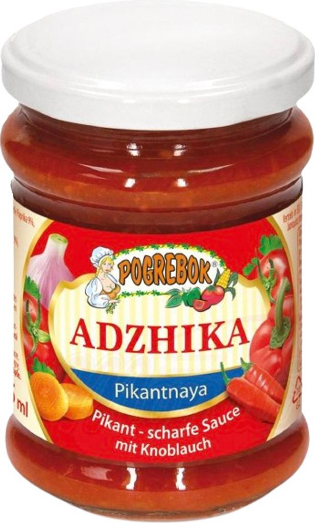 Spicy Adzhika sauce with garlic 255ml Pogrebok