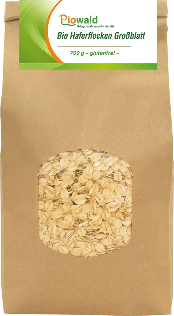 PiowaldHaferflocken Großblatt - 700g, glutenfrei