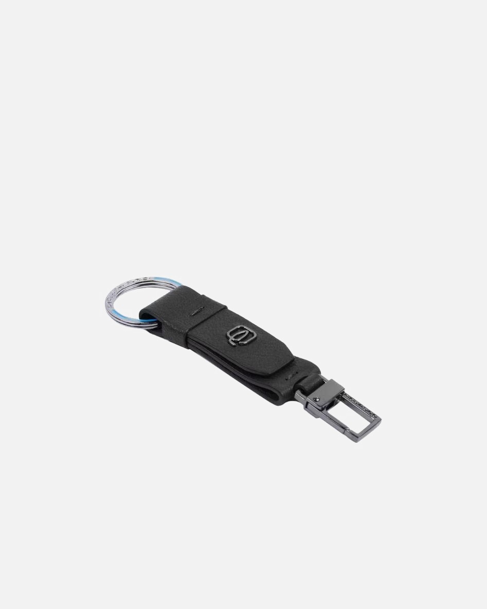 Piquadro key ring Black Square - key ring with carabiner