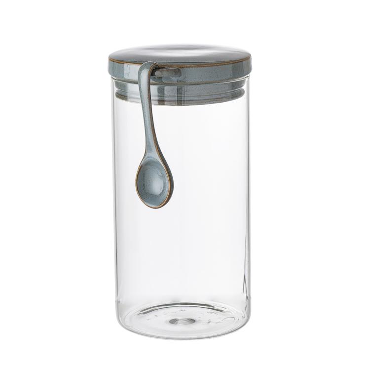 Bloomingville Pixie Glass Jar With Lid And Spoon
