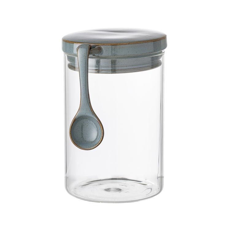 Bloomingville Pixie Glass Jar With Lid And Spoon