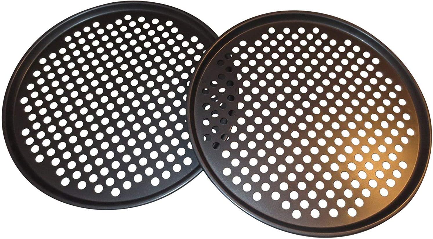 Maxi Nature Pizza Tray Set of 2 - Non-Stick Baking, Even Heat Distribution - Pizza Pan for the Oven - Perforated Stainless Steel for Crispy Crust - 13 Inches, 33 cm