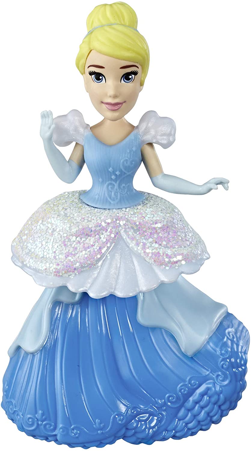 Disney Princess Cinderella Collectable Doll With Glittery Blue And White Cl