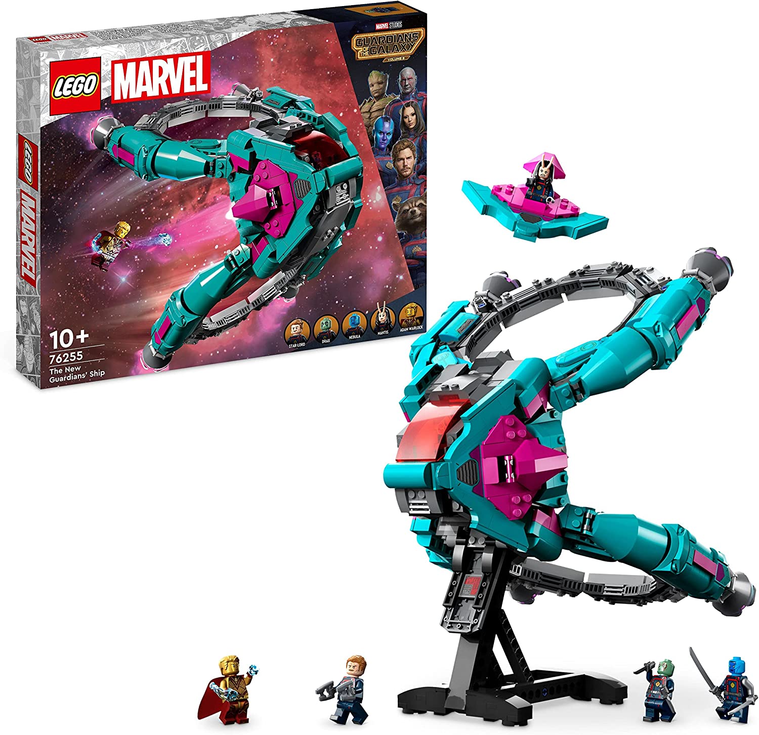 LEGO 76255 Marvel the New Ship of the Guardians of the Galaxy Volume 3 Build Toy With Mantis, Drax & Star Lord Mini Figures, Superhero Spaceship Set
