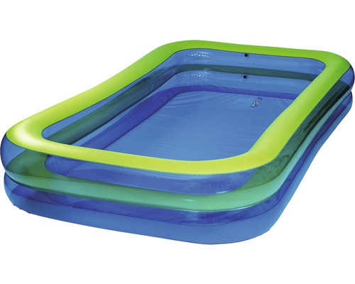 Paddling pool 305 x 183 x 50 cm colorful plastic including water outlet valve 2 rings