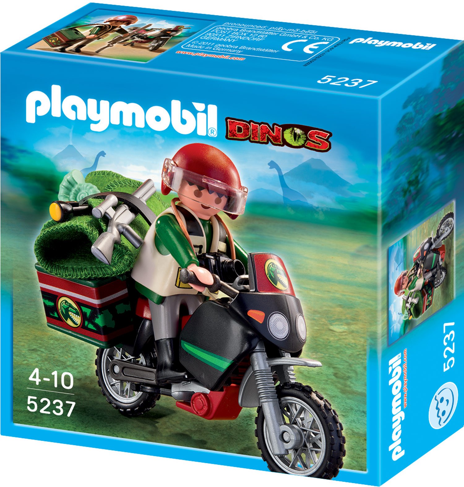 Playmobil Dinos Explorer With Motorcycle