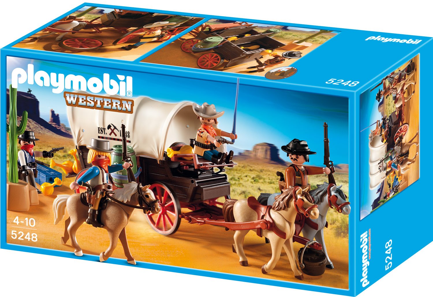 Playmobil 5248 Covered Wagon With Raiders