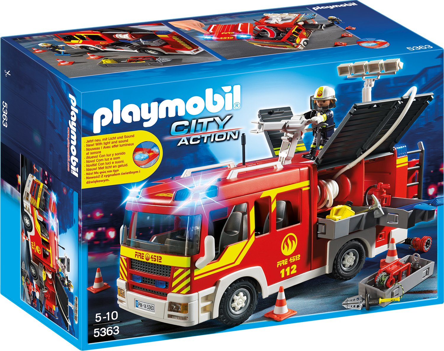 Playmobil City Action Fire Engine With Lights And Sound