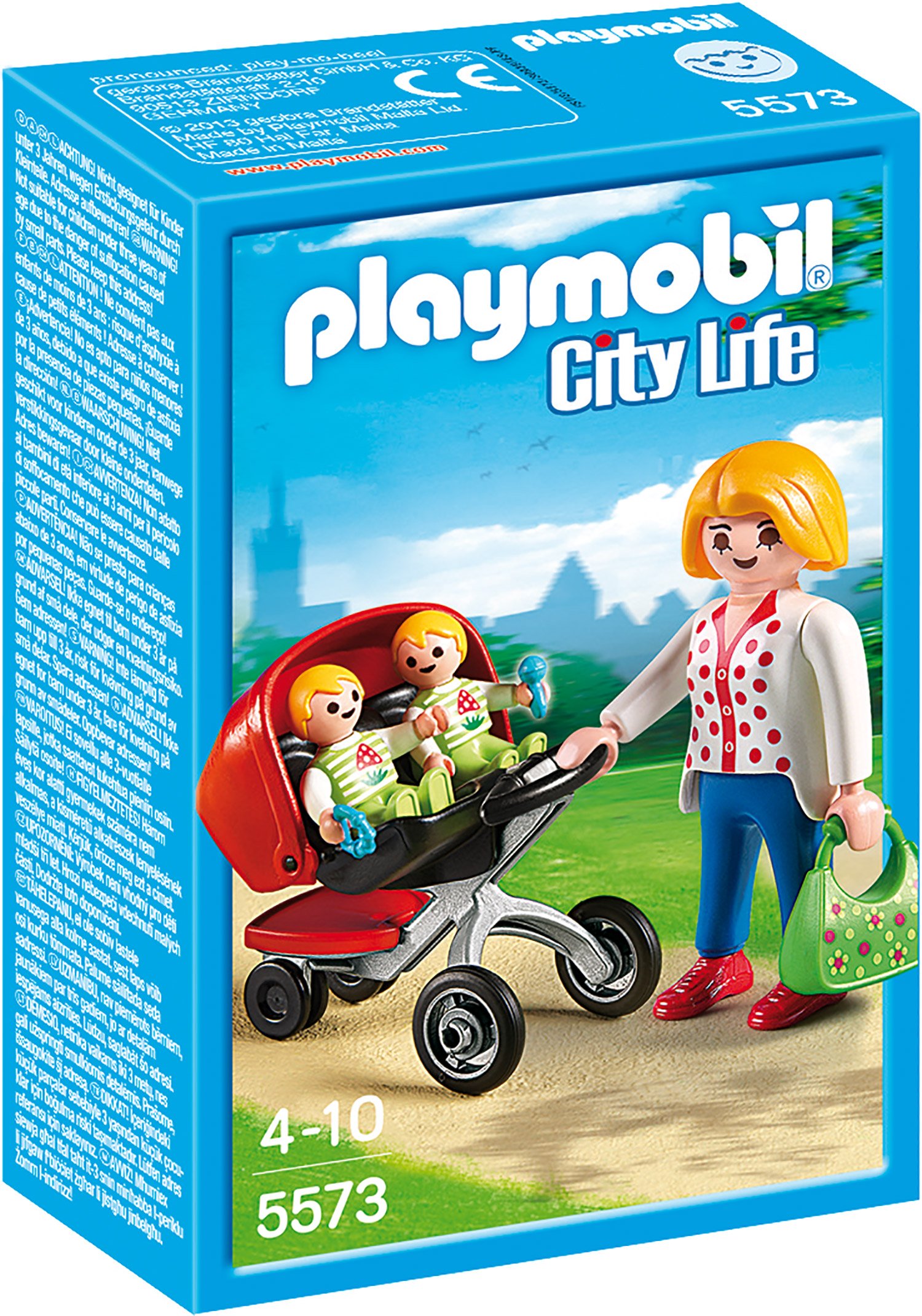 Playmobil City Life Mother With Twin Stroller