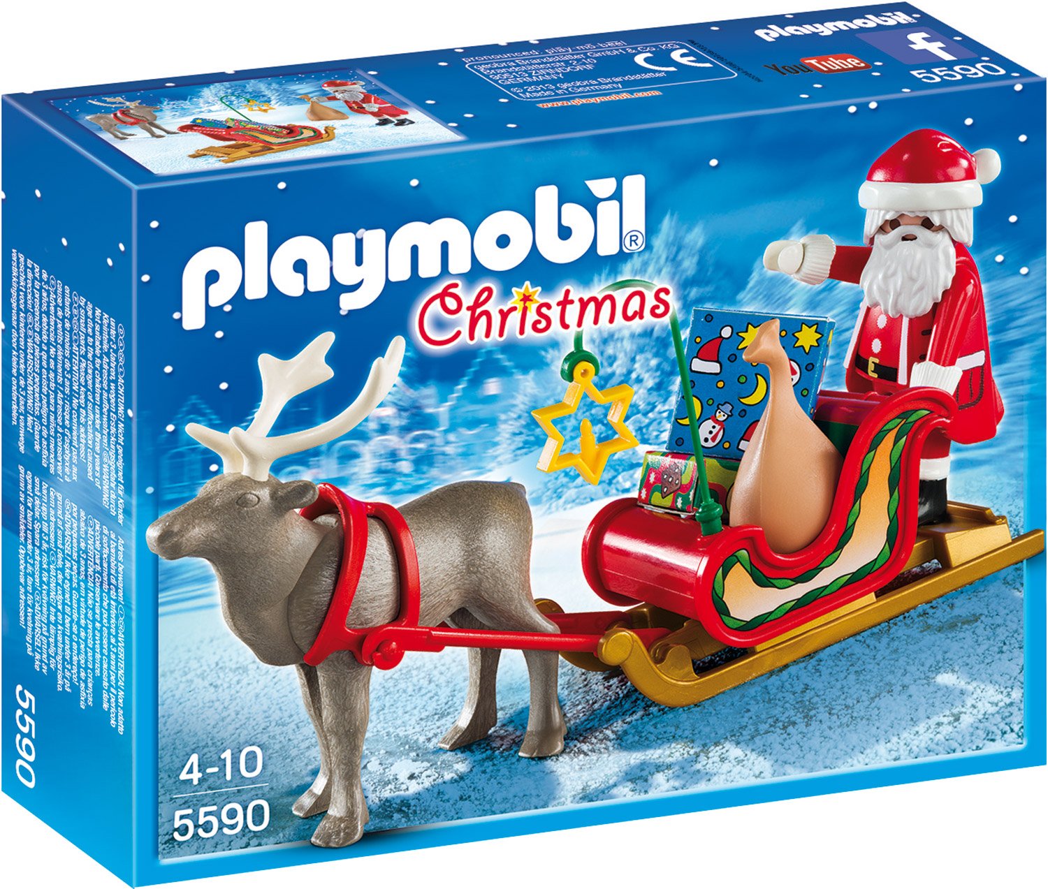 Playmobil Father Christmas Santas Sleigh With Reindeer