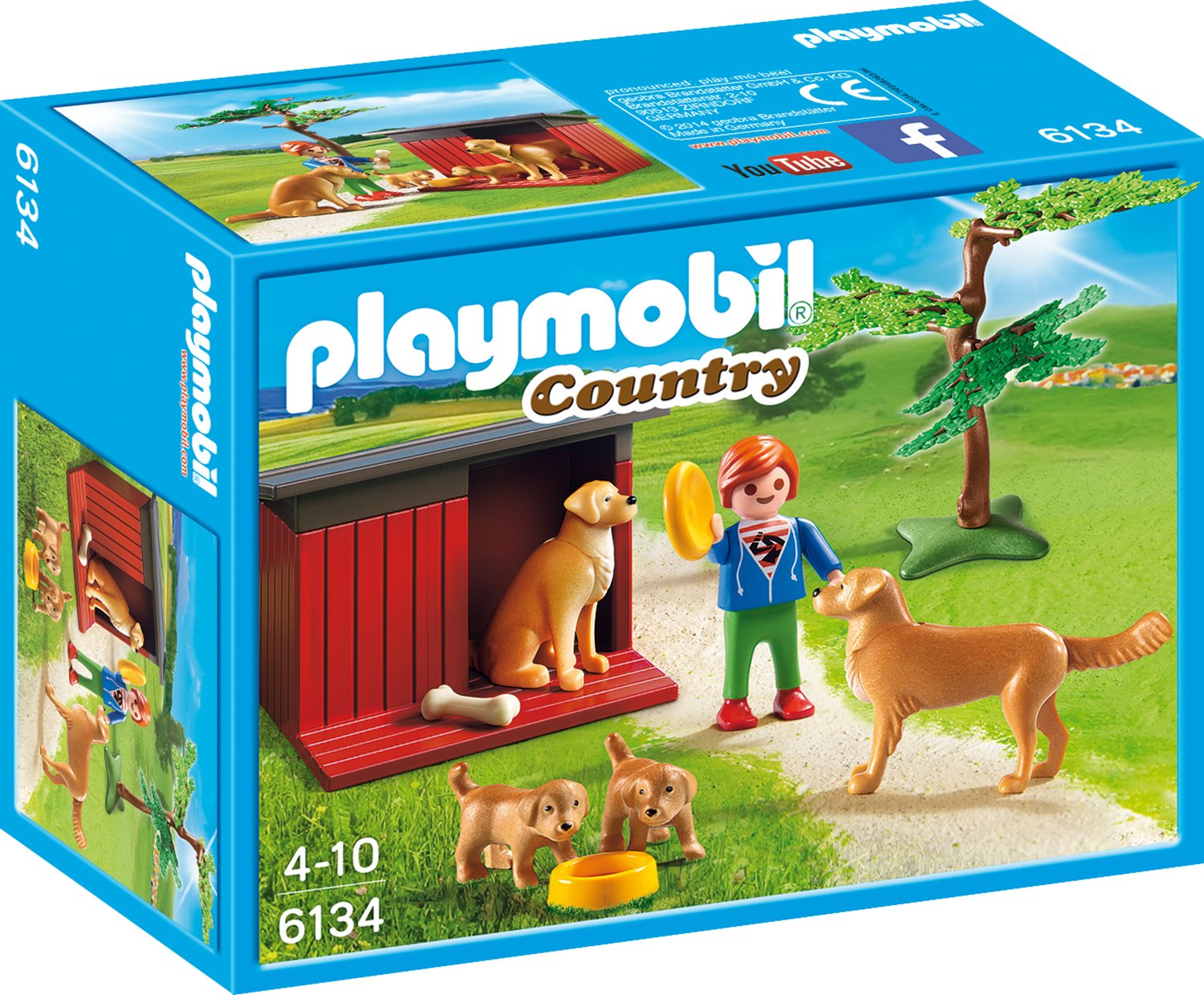 Playmobil Country Farm Golden Retrievers With Toy