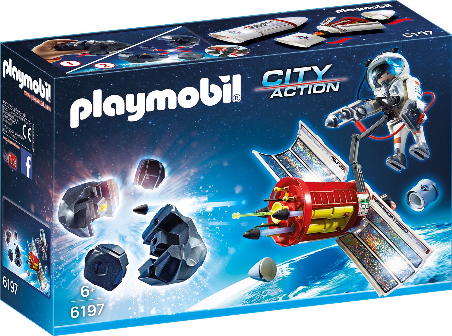 Playmobil Space Satellite Meteoroid Laser And Destroyable Meteor