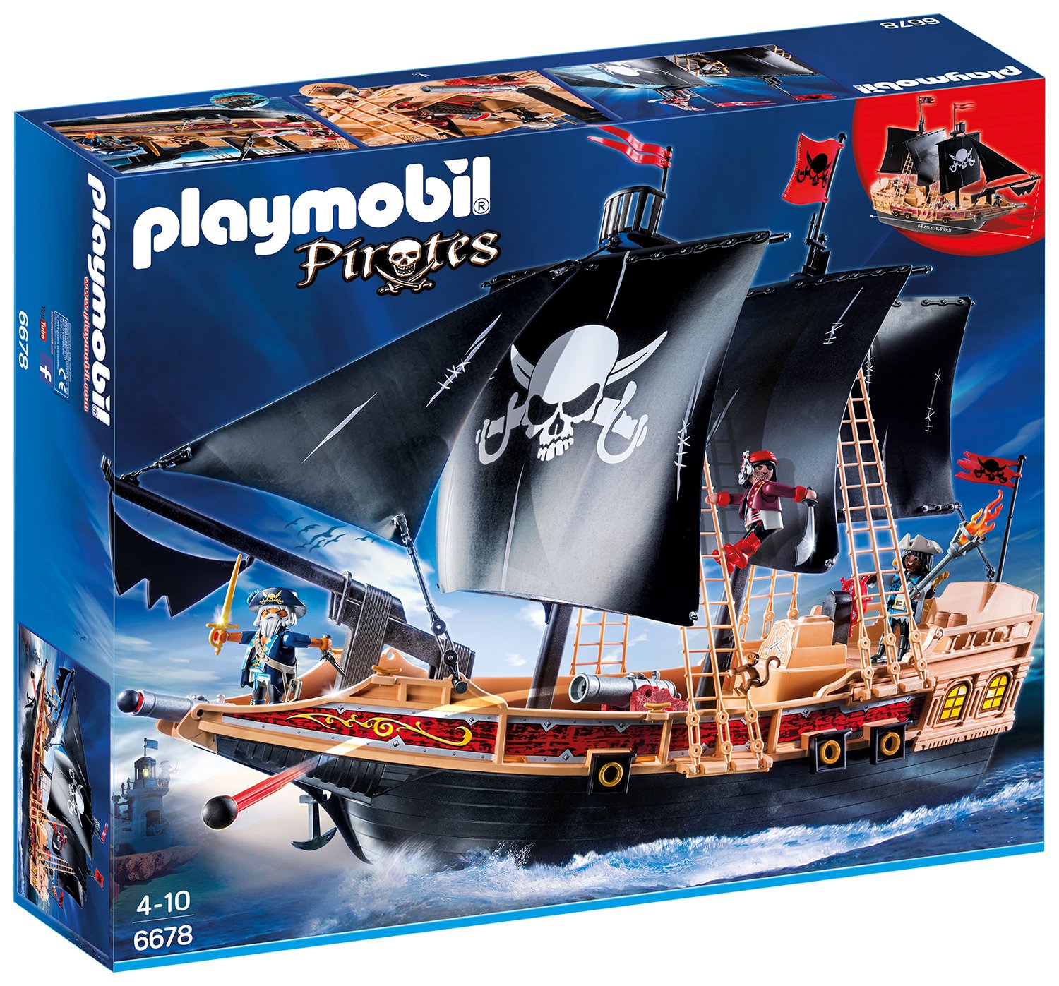 Playmobil Large Floating Pirate Raiders Ship With Pirates