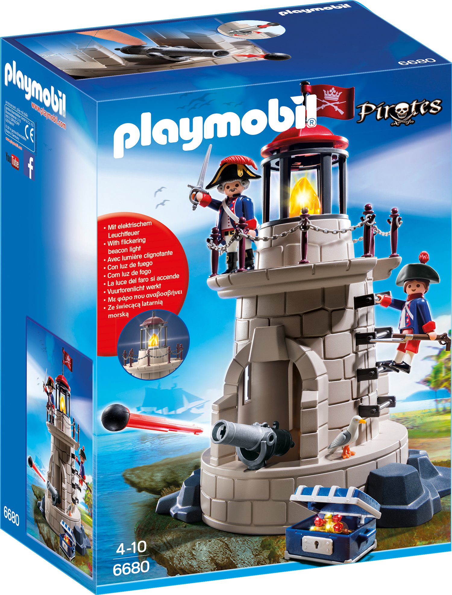 Playmobil Pirates Soldiers Lookout With Working Beacon