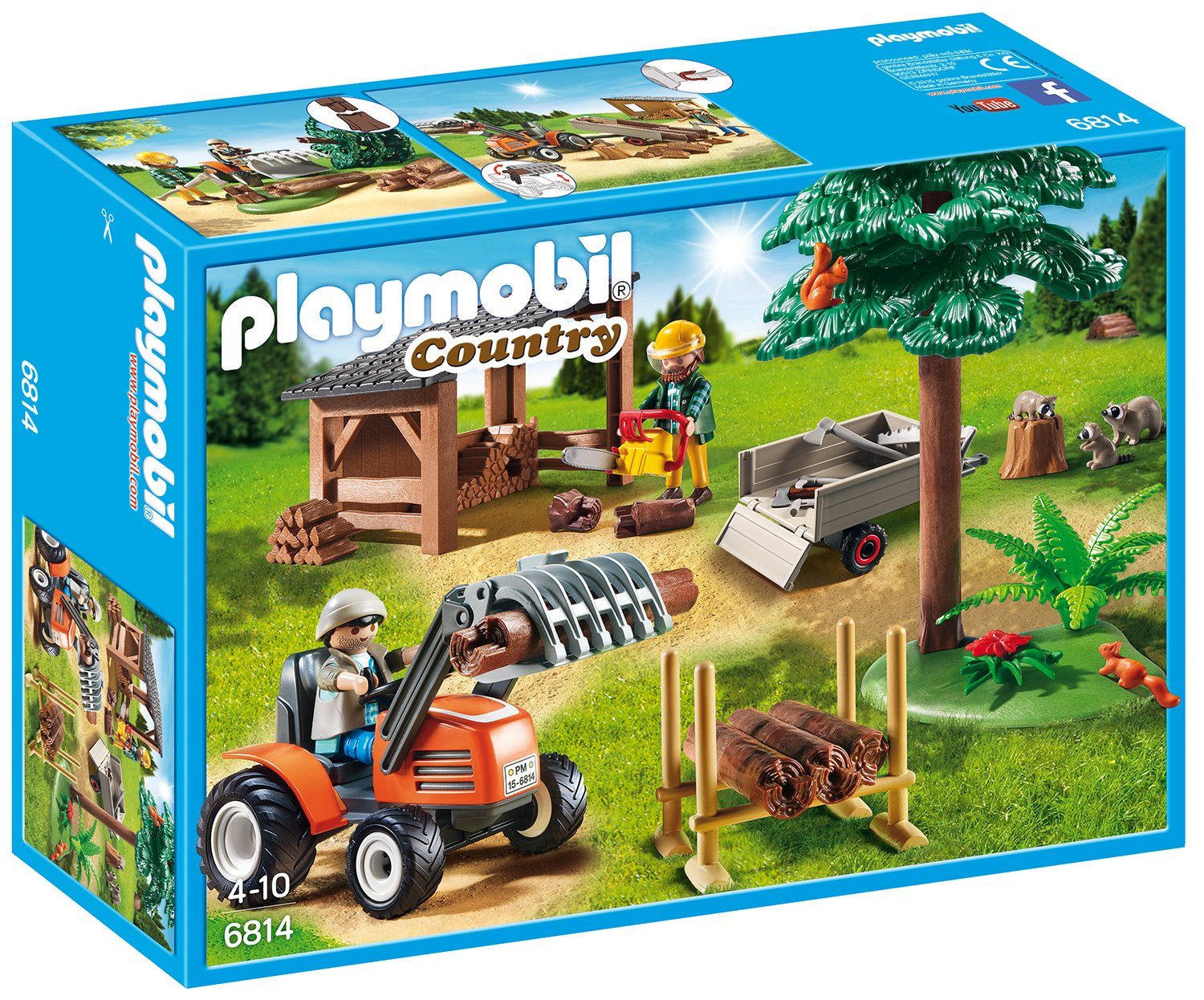 Playmobil Lumberjack With Tractor