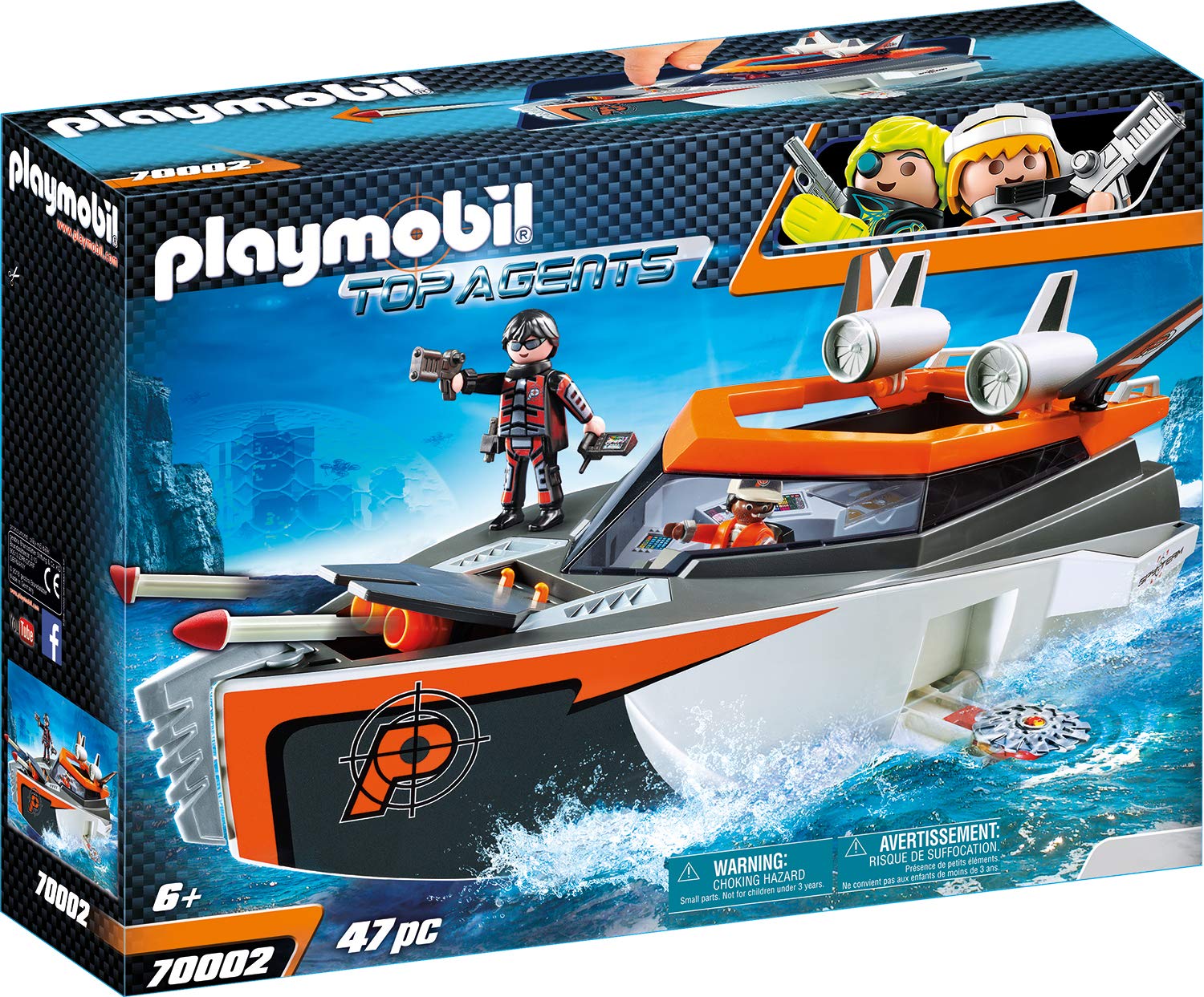 Playmobil 70002 Top Agents Spy Team Turboship Multi-Coloured