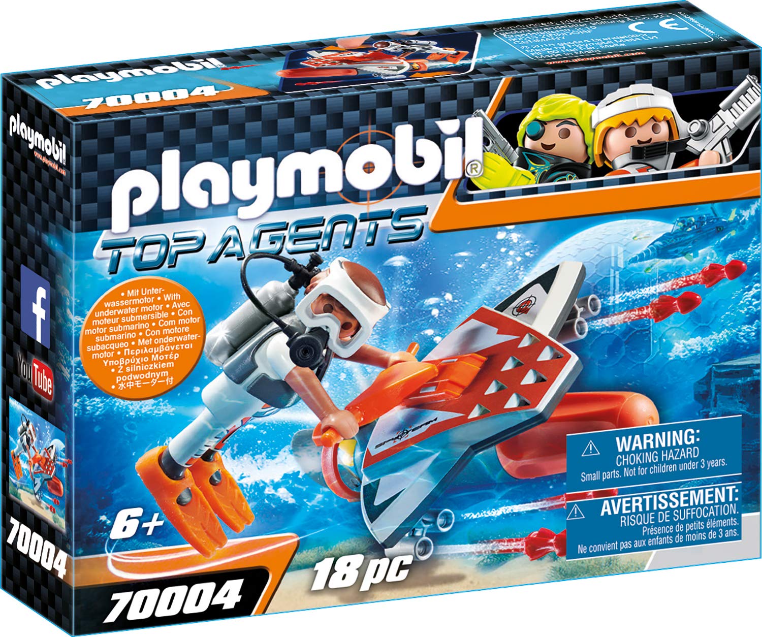 Playmobil 70004 Top Agents Spy Team Underwater Wing Multi-Coloured