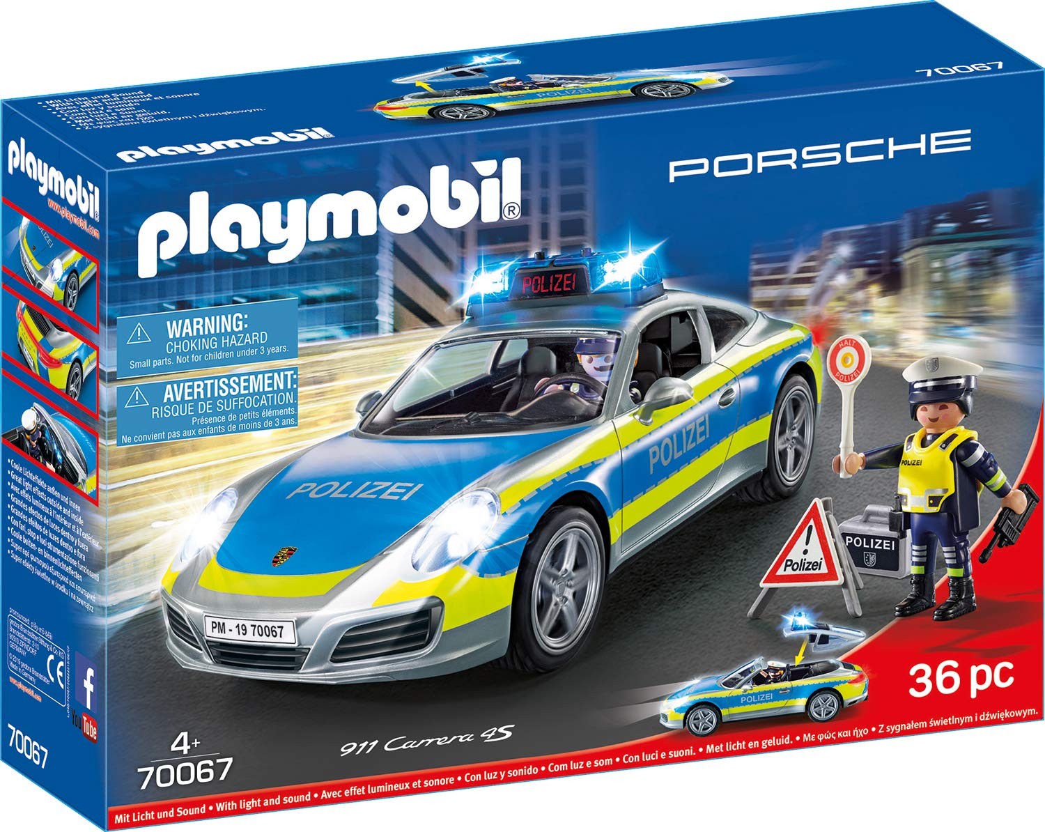 Playmobil City Action Porsche Carrera S Police Multicoloured