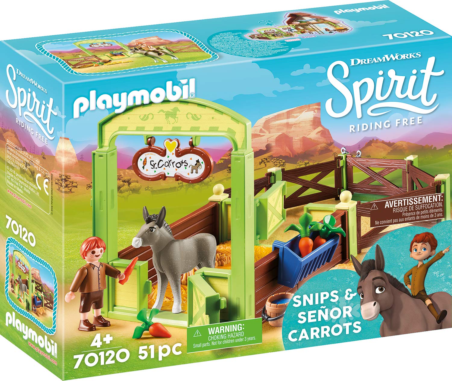 Playmobil 70120 Spirit – Riding Free Horse Box Snips and Mr. Carrot, Colour
