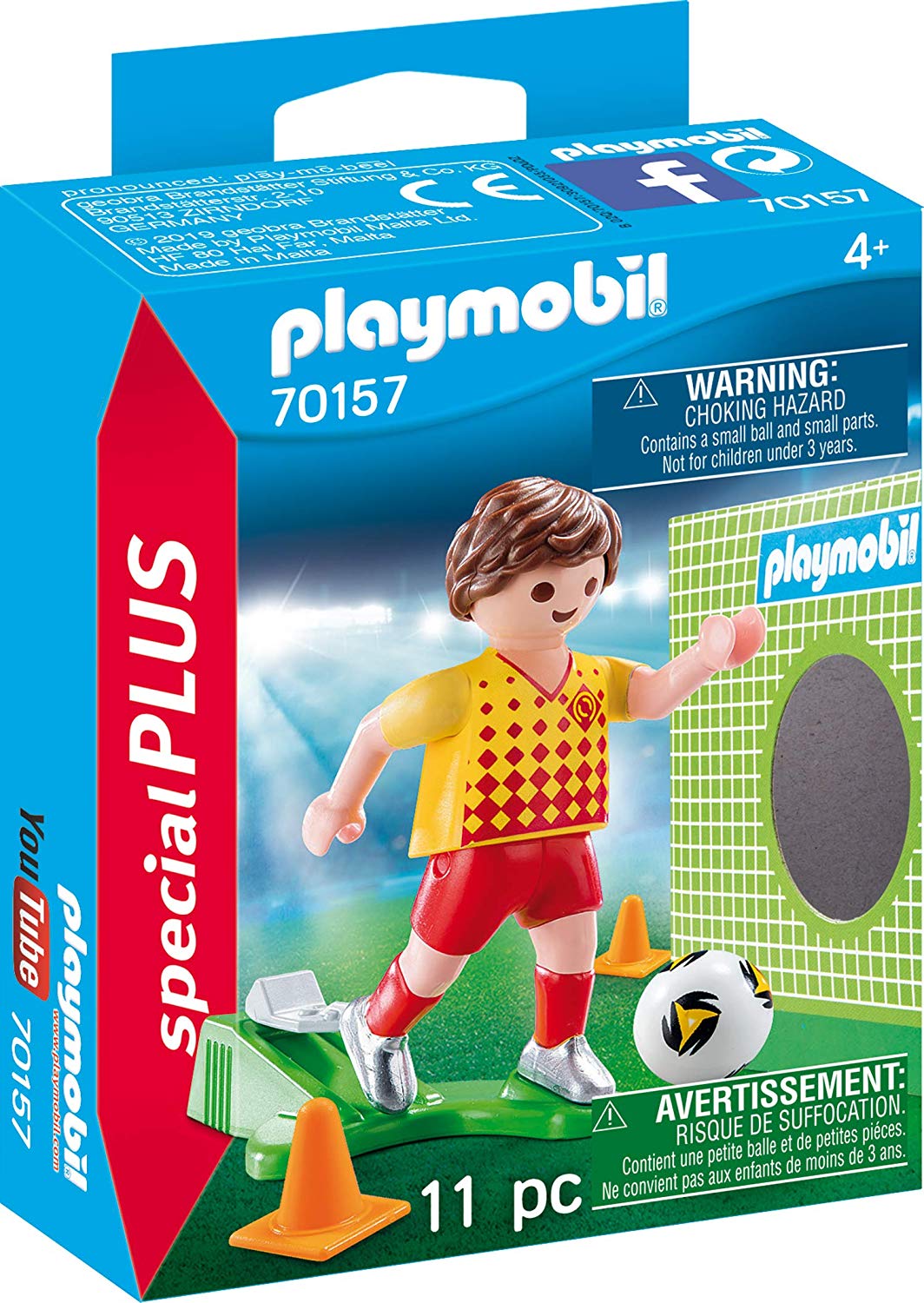 Playmobil 70157 Special Plus Football Player with Goal Wall Multi-Coloured
