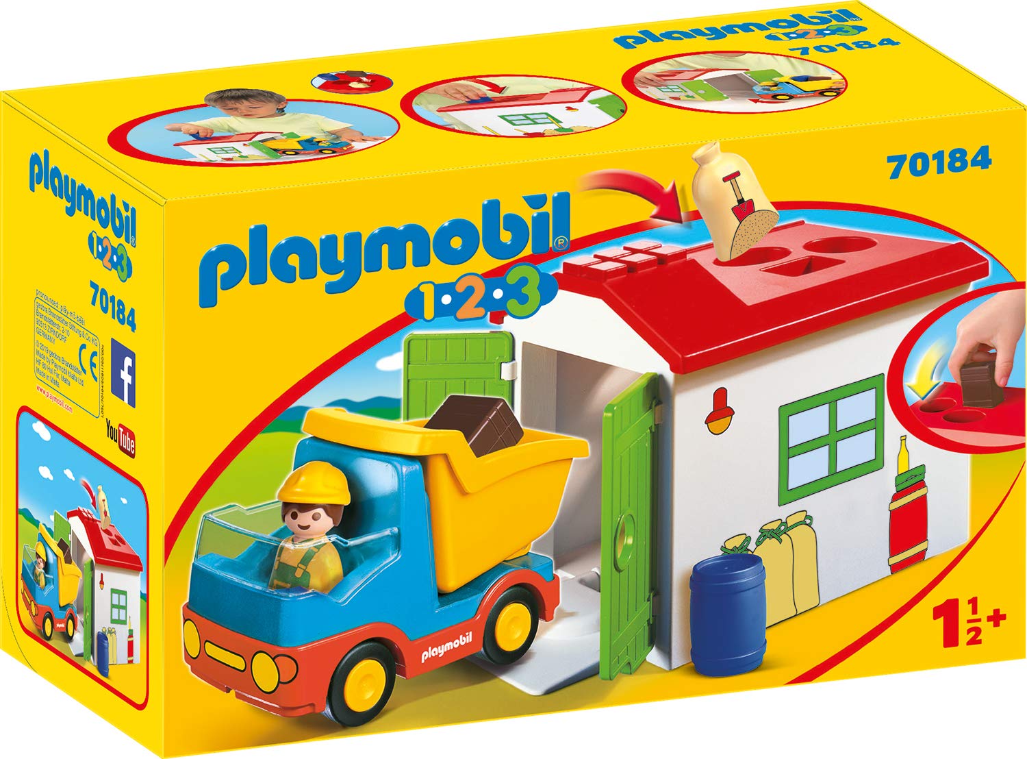 Playmobil 70184 1.2.3 Truck With Sorting Garage Multi-Coloured