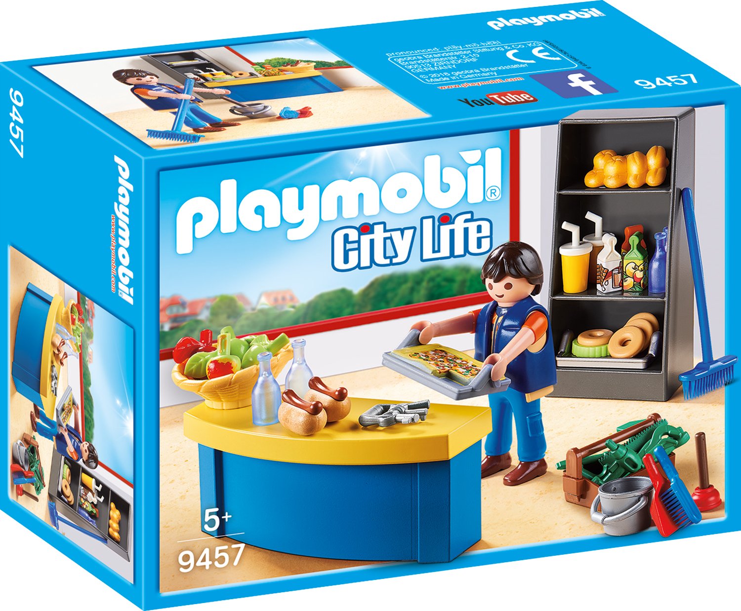 Playmobil Toy Janitor With Kiosk